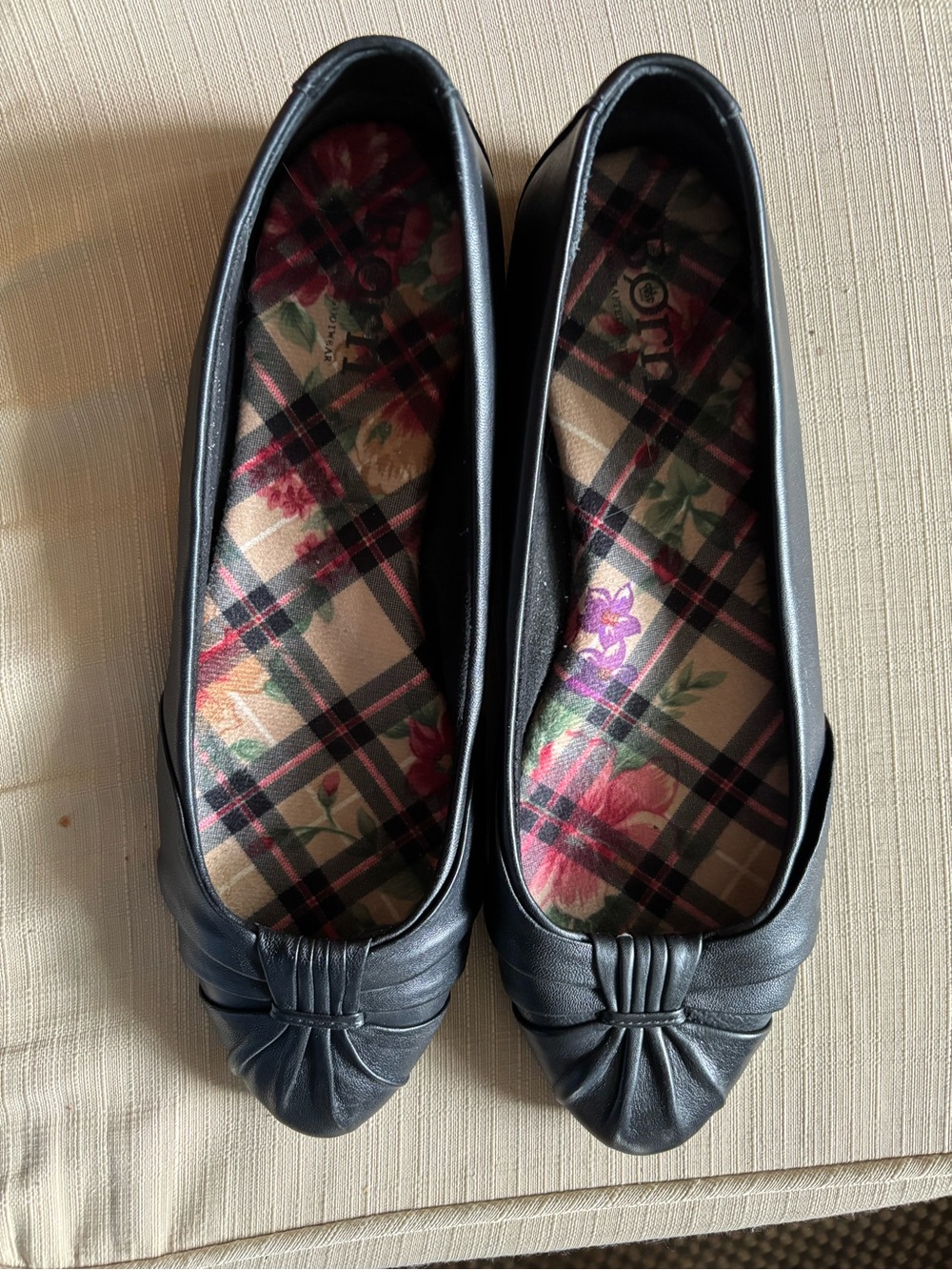 Black Born Women’s Ballet Flats with Gathered Toe - Classic Comfort 10